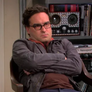 😤 Leonard Hofstadter The Big Bang Theory sitcom, tv show, nerd, science, glasses, leonard hofstadter telegram sticker