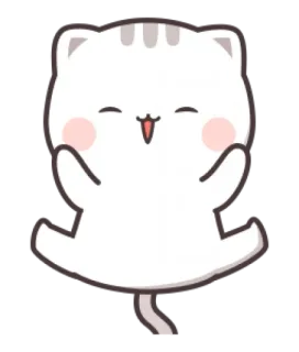 😸 gato, lindo, animal, blanco, feliz, pegatina telegram sticker