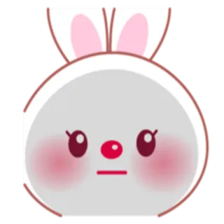😐 bunny, rabbit, cartoon, cute, sticker, animal whatsapp sticker