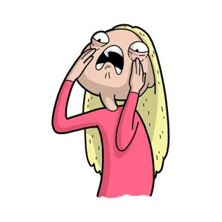 😱 Dessin animé, Femme, Triste, Pleurs, Détresse, Émotion telegram sticker