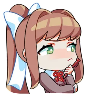 🤨 Monika Doki Doki Literature Club! Anime, Dessin animé, Monika, Doki Doki Literature Club, Jeu vidéo telegram sticker
