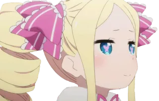 🙂 Beatrice Re:Zero Аниме, Милая, Девушка, Блондинка, Два хвостика telegram sticker