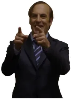 👈 Saul Goodman Better Call Saul адвокат, телевизор, сериал, указывает, костюм telegram sticker