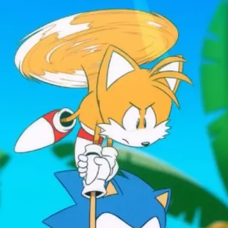 🦊 Tails Tails, Sonic the Hedgehog, Videospielcharakter, Cartoon, Fuchs whatsapp sticker