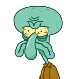 😡 Squidward Tentacles SpongeBob SquarePants carlo, bob l'éponge, dessin animé, personnage, nickelodeon whatsapp sticker