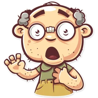 😮 hombre, dibujo animado, sorprendido, impactado telegram sticker