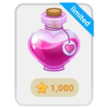 🎁 limited mikstura, serce, butelka, różowy, magia, limitowany czasowo, przedmiot w grze whatsapp sticker
