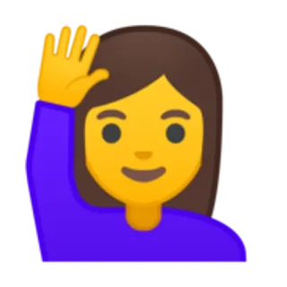 🙋 emoji, waving, greeting, hello, goodbye, hand gesture telegram sticker