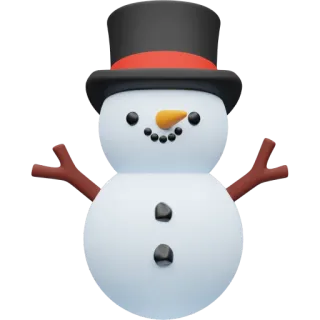⛄️ pupazzo di neve, inverno, neve, festivo, vacanza, cartone animato, 3D, personaggio whatsapp sticker