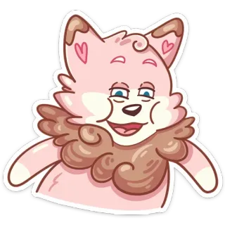 🐻 Dibujo animado, Animal, Kawaii, Lindo, Perro, Rosa telegram sticker