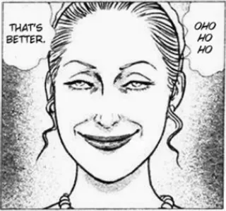 😏 THAT'S BETTER. OHO HO HO Manga, Frau, Ausdruck, überheblich telegram sticker