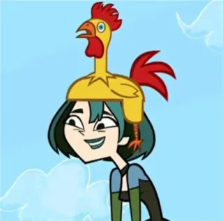 🐔 Gwen Total Drama Island Мультфильм, Персонаж, Смешной, Куриная шапка telegram sticker