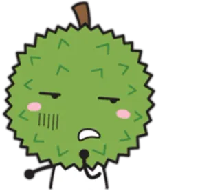 😒 Durian, Owoc, Kreskówka, Śpiący, Rozczarowany telegram sticker