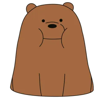 ☺️ Grizzly Bear We Bare Bears orso, cartone animato, animale, grizzly, We Bare Bears, personaggio telegram sticker