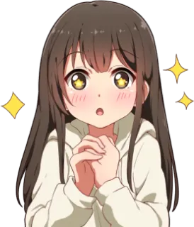 ✨ Anime, Mädchen, Süß, Glitzer, Kawaii, Cartoon, Chibi whatsapp sticker