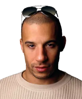 😌 Vin Diesel acteur, célébrité, portrait, lunettes de soleil, homme telegram sticker