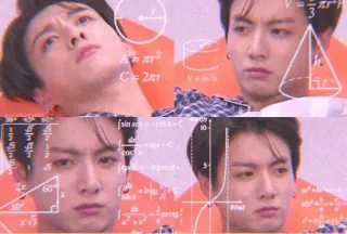 🤔 Jungkook thinking, confused, math, kpop, idol whatsapp sticker