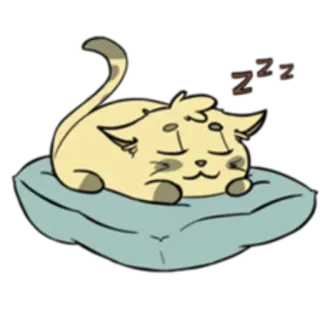 😴 zzz cat, sleeping, pillow, nap, cute, animal telegram sticker