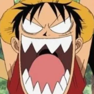 🤬 Monkey D. Luffy One Piece anime, desenho animado, zangado, gritando telegram sticker