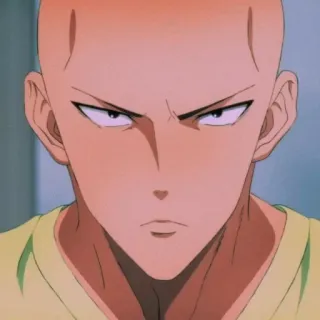📎 Saitama One-Punch Man Saitama, One-Punch Man, anime, héroe, calvo, serio telegram sticker