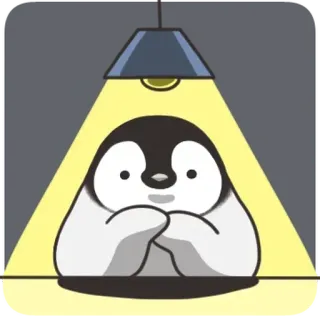 🤨 pinguino, cartone animato, carino, animale, uccello, kawaii telegram sticker