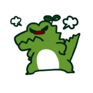 😡 cá sấu, tức giận, hoạt hình, động vật, nhãn dán, biểu cảm, bò sát telegram sticker