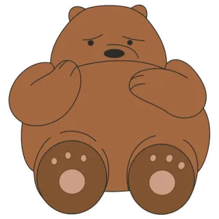 😟 Grizz We Bare Bears Cartone animato, Orso, Orso grizzly, We Bare Bears, Carino, Triste telegram sticker