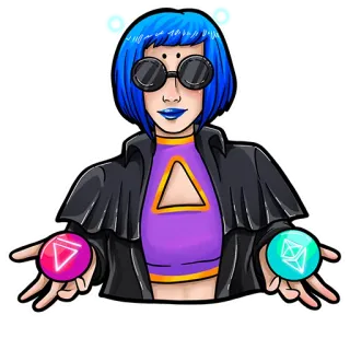 ⚖️ персонаж, цифровое искусство, женщина, мультфильм telegram sticker