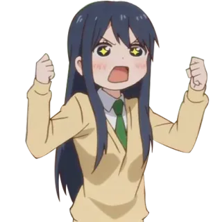 ✊ anime, girl, excited, cartoon, cute, happy telegram sticker