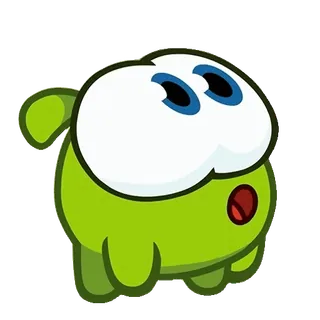 🤓 Om Nom Cut the Rope Hoạt hình, Xanh lá, Quái vật, Dễ thương, Om Nom, Cut the Rope, Trò chơi telegram sticker