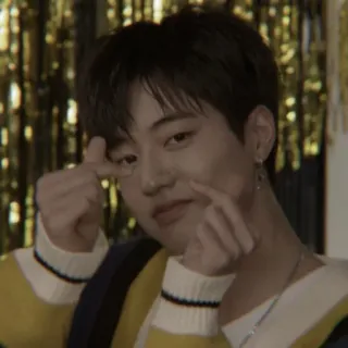 💎 homme, coeur avec les doigts, asiatique, k-pop whatsapp sticker