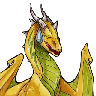 😅 dragon, fantasy, cartoon, creature, mythical, illustration telegram sticker