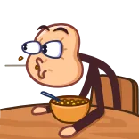 😳 Dessin animé, Céréales, Petit déjeuner, Manger, Table whatsapp sticker