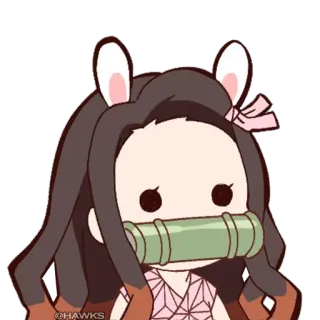 😶 Nezuko Kamado Demon Slayer nezuko, demon slayer, anime, manga, süß, kawaii whatsapp sticker