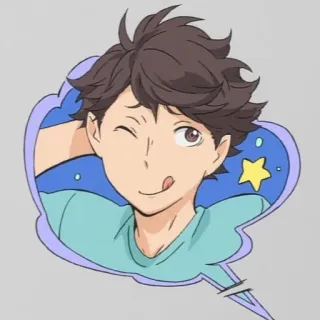 😝 Oikawa Haikyuu!! Anime, Manga, Oikawa, Haikyuu, Kreskówka, Słodkie telegram sticker