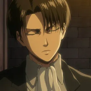 ☁️ Levi Ackerman Attack on Titan anime, manga, character, levi, attack on titan, serious, portrait telegram sticker