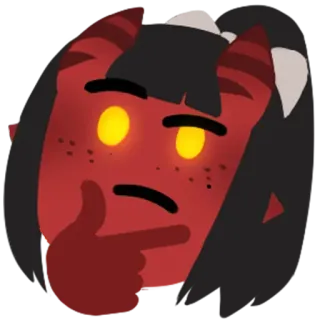 🤔 diable, penser, démon, cornes, rouge telegram sticker