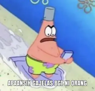 ⭐️ Patrick Star Spongebob Squarepants APAANSIH GAJELAS BGT NI ORANG 스폰지밥, 뚱이, 만화, 밈, 웃긴, 해변 telegram sticker