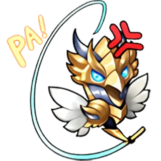 😑 PA! cartoon, golden, angry, eagle, armor, character telegram sticker