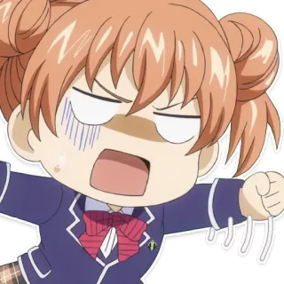 😠 anime, cartoon, girl, disgust, disappointed telegram sticker