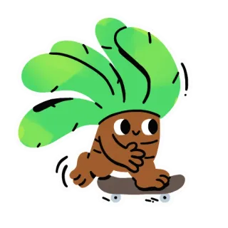 🛹 noix de coco, skateboard, dessin animé, personnage, mignon, drôle telegram sticker