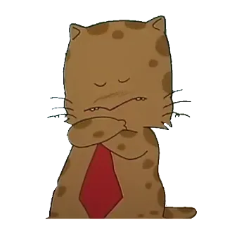 😕 kot, kreskówka, słodki, zwierzę, krawat telegram sticker