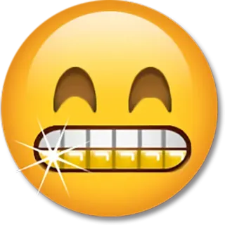😬 Emoji, Sorriso, Dentes, Dourado, Bling telegram sticker
