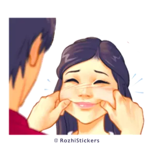 🙊 klee.stickers Twarz, Uszczypnięcie, Naklejka, Śmieszne, Głupie telegram sticker