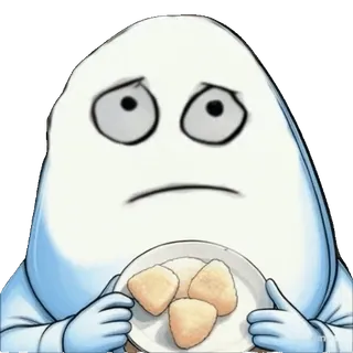 🌟 грустный, еда, белый, милый, персонаж telegram sticker