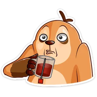 🍵 kukang, teh, minuman, kartun, hewan, lucu telegram sticker