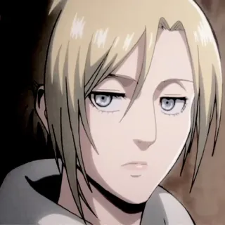 🦢 Annie Leonhart Attack on Titan Anime, Personagem, cabelo loiro, inexpressivo, Fanart telegram sticker