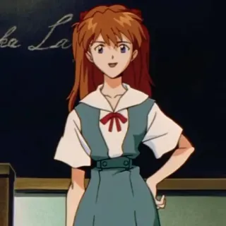 ❤️ Asuka Langley Soryu Neon Genesis Evangelion anime, schoolgirl, character, tv show, animation, manga telegram sticker