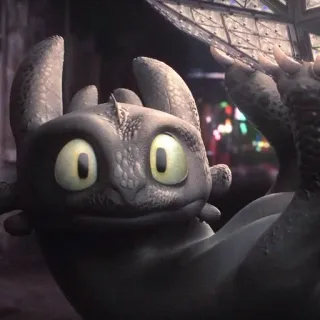 🌟 Toothless How to Train Your Dragon dragón, dibujos animados, lindo, furia nocturna telegram sticker