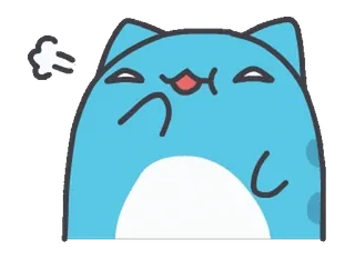 🤭 Cartoon Katze, blaue Katze, lustig, süß, Sticker whatsapp sticker